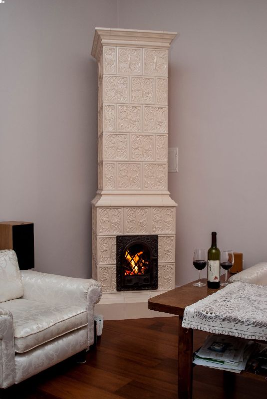 Szecessziós búzavirágos kályha 3+5 sor